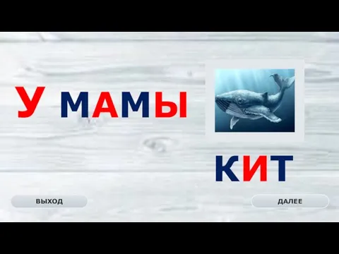 КИТ ДАЛЕЕ ВЫХОД У МАМЫ