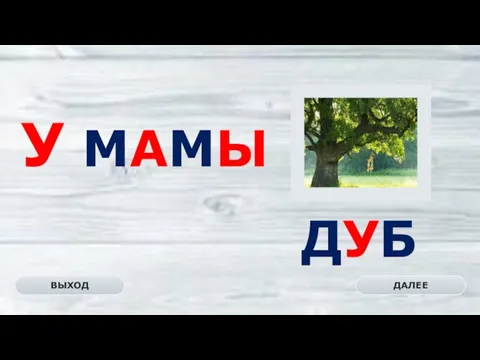 ДУБ ДАЛЕЕ ВЫХОД У МАМЫ