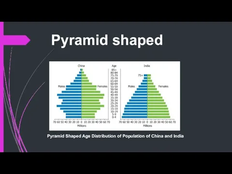 Pyramid shaped Pyramid Shaped Age Distribution of Population of China and India