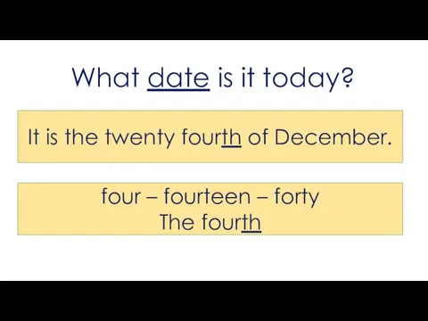 What date is it today? It is the twenty fourth of December.