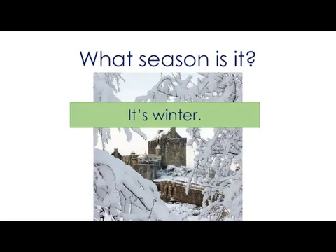 What season is it? It’s winter.