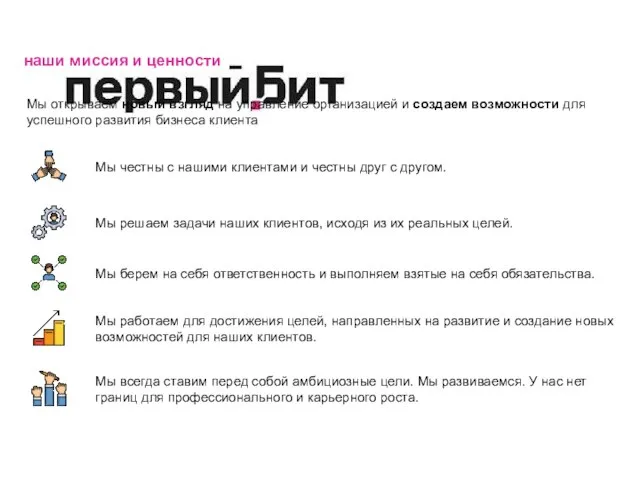 наши миссия и ценности Мы открываем новый взгляд на управление организацией и