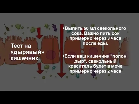 Тест на «дырявый» кишечник: Выпить 50 мл свекольного сока. Важно пить сок