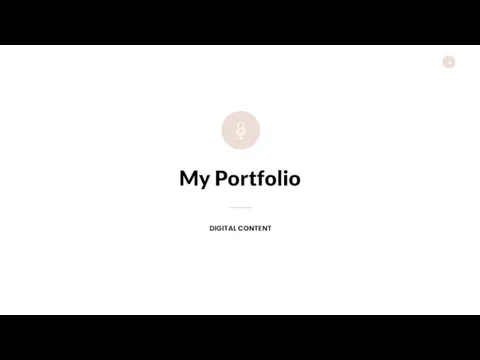 My Portfolio DIGITAL CONTENT