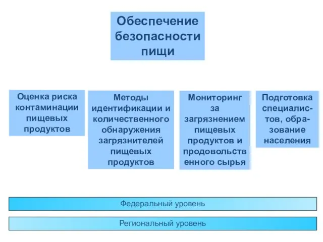 Обеспечение безопасности пищи Оценка риска контаминации пищевых продуктов Методы идентификации и количественного