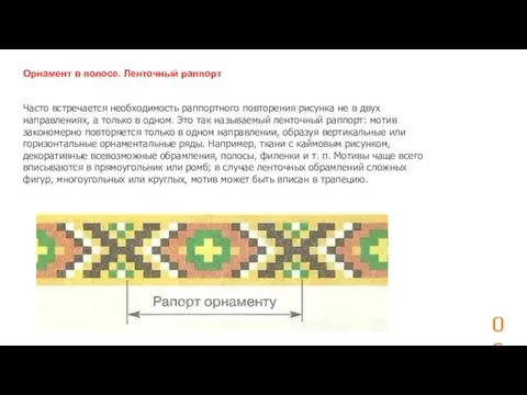 Баньян Орнамент в полосе. Ленточный раппорт Часто встречается необходимость раппортного повторения рисунка