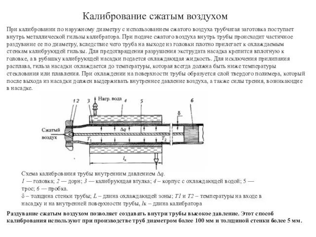 Калибрование сжатым воздухом При калибровании по наружному диаметру с использованием сжатого воздуха