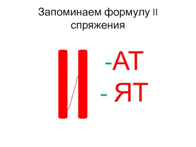 Запоминаем формулу II спряжения I I -АТ - ЯТ