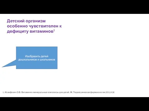 Детский организм особенно чувствителен к дефициту витаминов1 Изобразить детей дошкольников и школьников