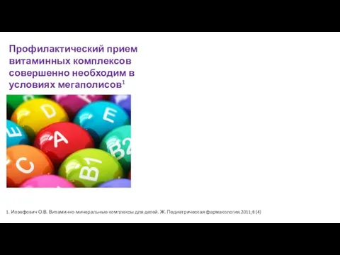 Профилактический прием витаминных комплексов совершенно необходим в условиях мегаполисов1 1. Иозефович О.В.