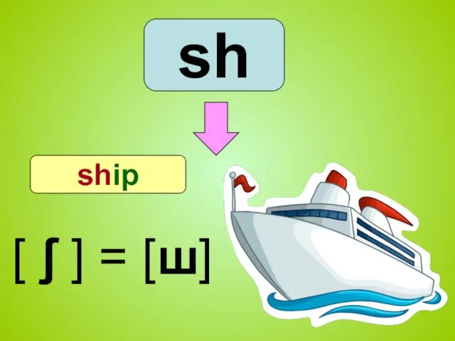 sh ship [ ʃ ] = [ш]
