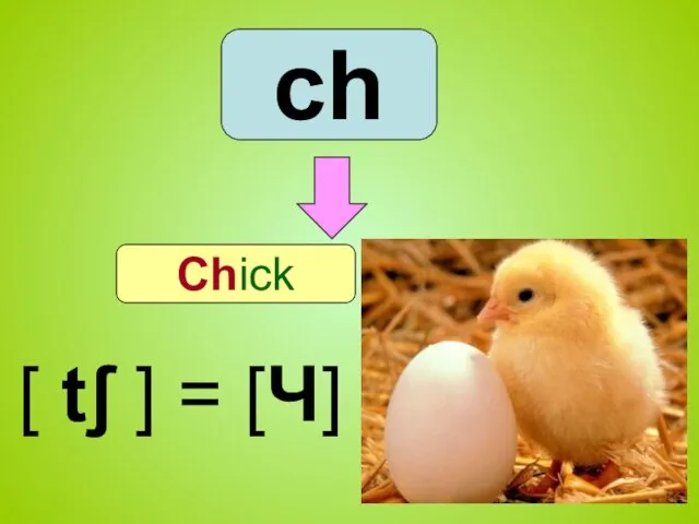 ch Chick [ tʃ ] = [Ч]
