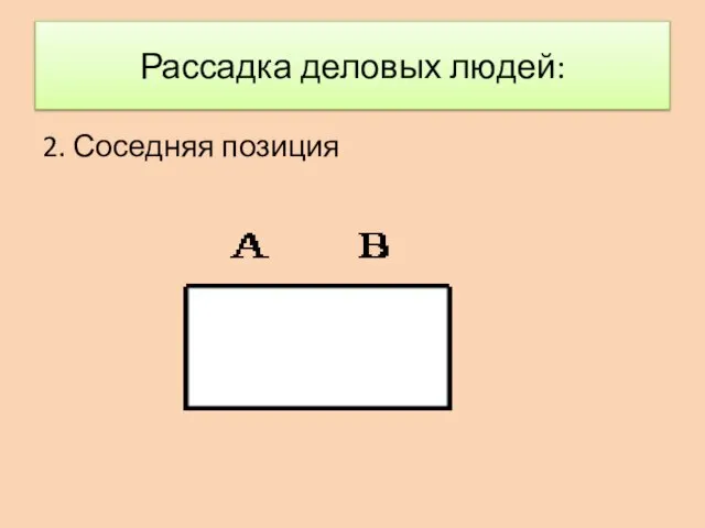 Рассадка деловых людей: 2. Соседняя позиция