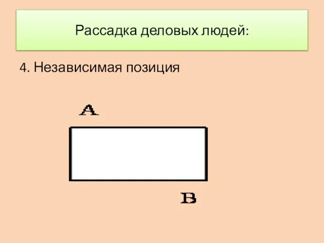 Рассадка деловых людей: 4. Независимая позиция