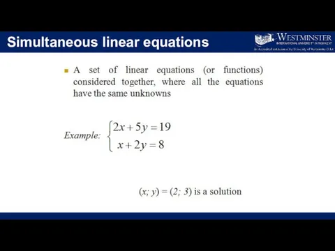 Simultaneous linear equations