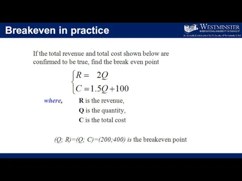 Breakeven in practice