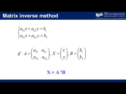 Matrix inverse method