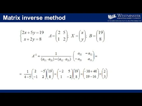 Matrix inverse method