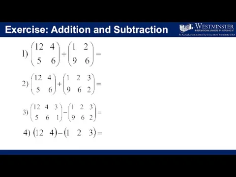 Exercise: Addition and Subtraction