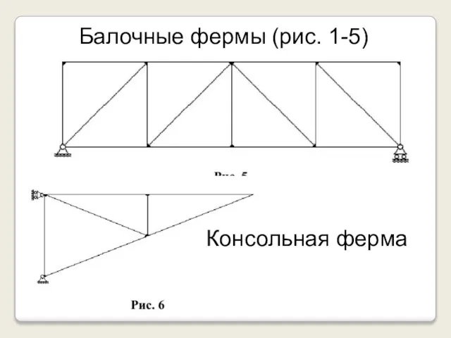 Балочные фермы (рис. 1-5) Консольная ферма