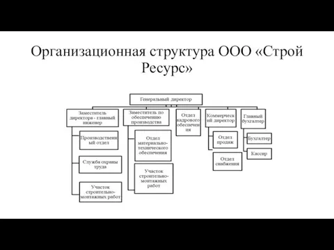 Организационная структура ООО «Строй Ресурс»
