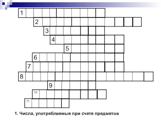 1. Числа, употребляемые при счете предметов