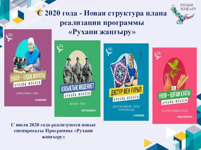 С 2020 года - Новая структура плана реализации программы «Рухани жаңғыру» С
