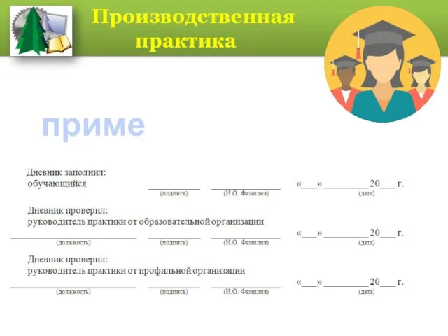 Производственная практика КОГПОБУ «Кировский лесопромышленный колледж» пример