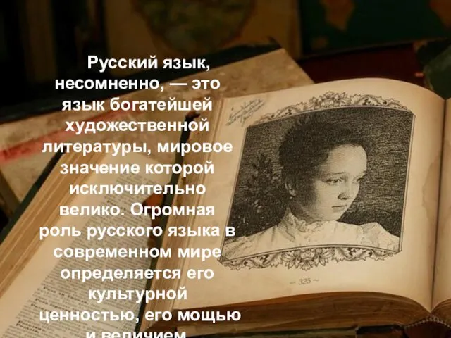 Русский язык, несомненно, — это язык богатейшей художественной литературы, мировое значение которой