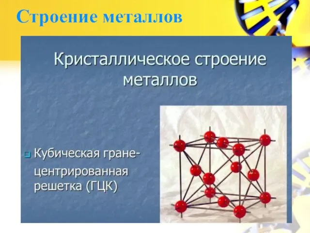 Строение металлов