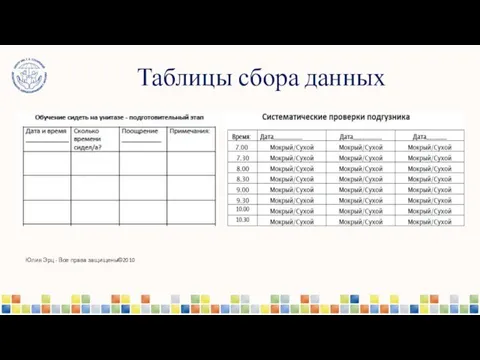 Таблицы сбора данных Юлия Эрц - Все права защищены©2010