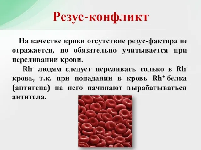 На качестве крови отсутствие резус-фактора не отражается, но обязательно учитывается при переливании