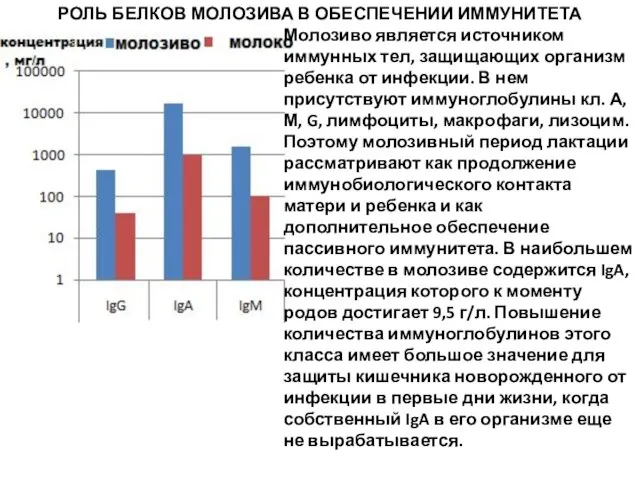 РОЛЬ БЕЛКОВ МОЛОЗИВА В ОБЕСПЕЧЕНИИ ИММУНИТЕТА Молозиво является источником иммунных тел, защищающих