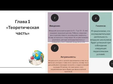 Глава 1 «Теоретическая часть» Введение: Младший школьный возраст (от 6—7 до 10—11