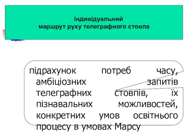 підрахунок потреб часу, амбіціозних запитів телеграфних стовпів, їх пізнавальних можливостей, конкретних умов