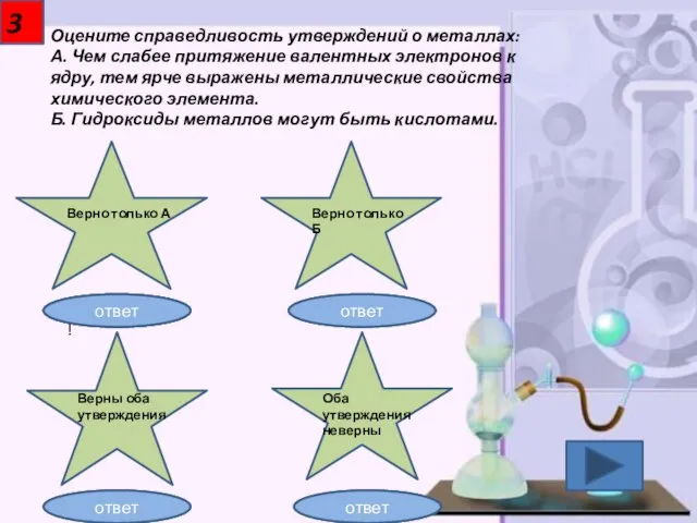 3 Оцените справедливость утверждений о металлах: А. Чем слабее притяжение валентных электронов