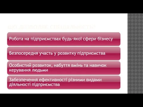 ЩО ДОЗВОЛЯЄ СПЕЦІАЛЬНІСТЬ?