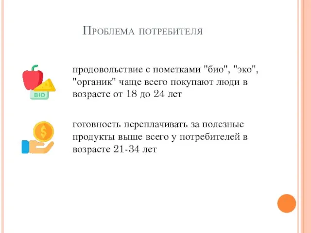 Проблема потребителя продовольствие с пометками "био", "эко", "органик" чаще всего покупают люди