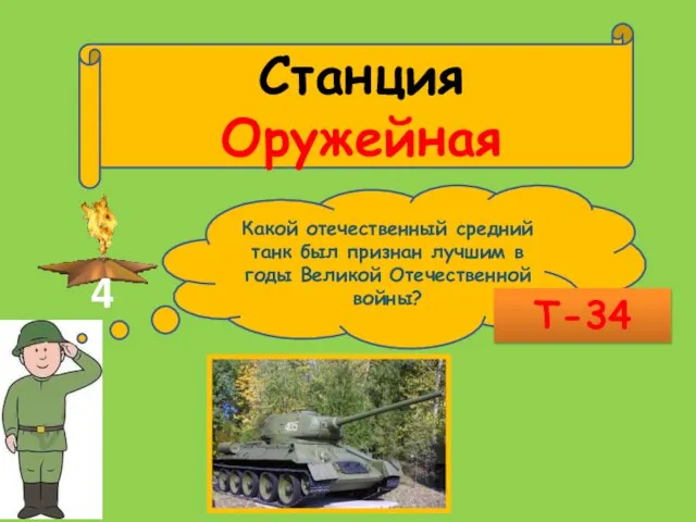 Станция Оружейная 4 Какой отечественный средний танк был признан лучшим в годы Великой Отечественной войны? Т-34