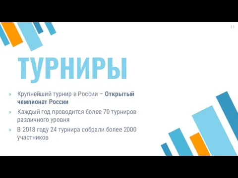 ТУРНИРЫ Крупнейший турнир в России – Открытый чемпионат России Каждый год проводится