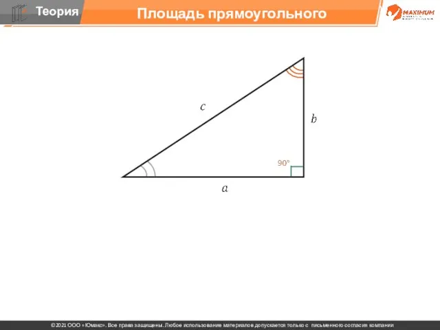 Площадь прямоугольного треугольника