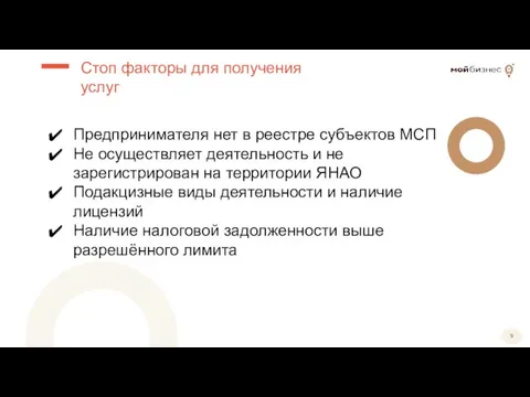 Предпринимателя нет в реестре субъектов МСП Не осуществляет деятельность и не зарегистрирован