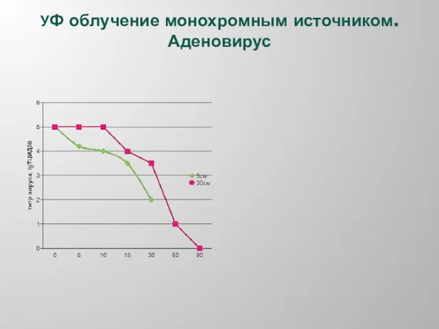 УФ облучение монохромным источником. Аденовирус