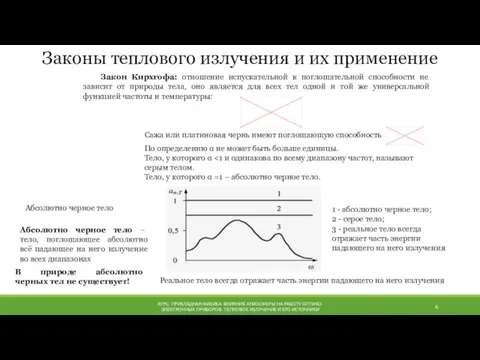 КУРС: ПРИКЛАДНАЯ ФИЗИКА. ВЛИЯНИЕ АТМОСФЕРЫ НА РАБОТУ ОПТИКО-ЭЛЕКТРОННЫХ ПРИБОРОВ. ТЕПЛОВОЕ ИЗЛУЧЕНИЕ И