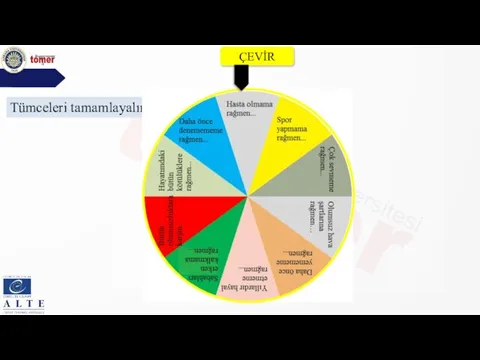 ÇEVİR Tümceleri tamamlayalım.