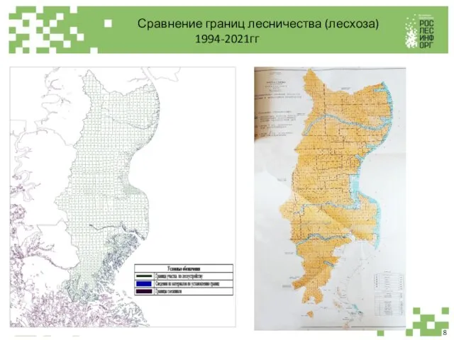 Сравнение границ лесничества (лесхоза) 1994-2021гг 8