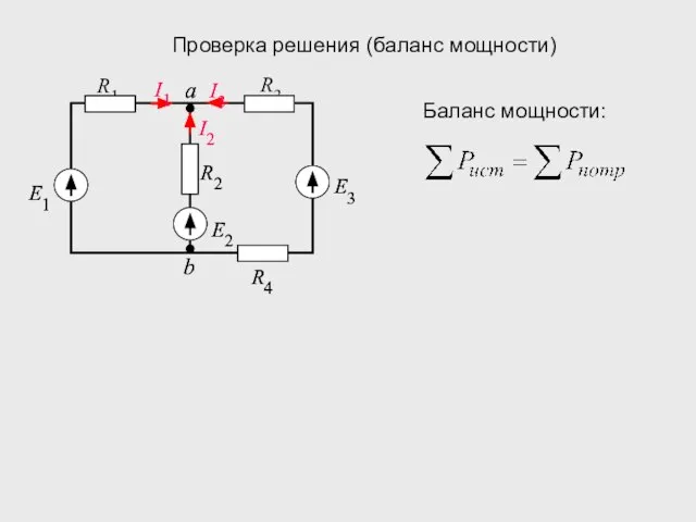 Проверка решения (баланс мощности)