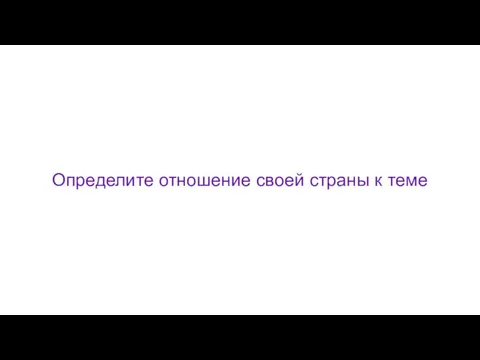 Определите отношение своей страны к теме