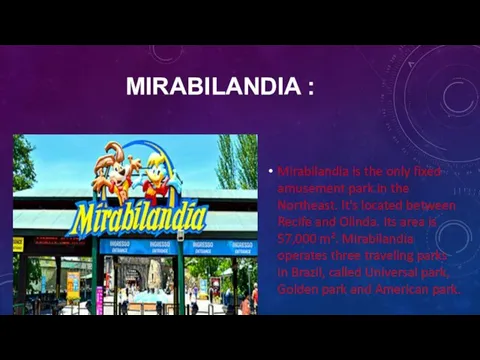 MIRABILANDIA : Mirabilandia is the only fixed amusement park in the Northeast.