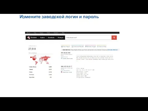 Измените заводской логин и пароль